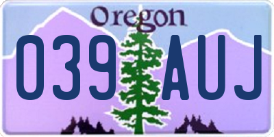 OR license plate 039AUJ