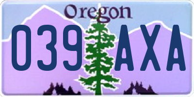 OR license plate 039AXA
