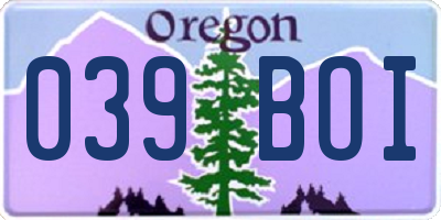 OR license plate 039BOI