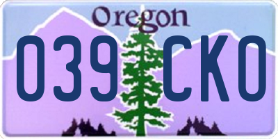 OR license plate 039CKO
