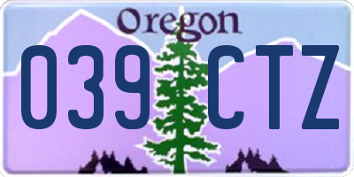 OR license plate 039CTZ