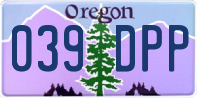 OR license plate 039DPP