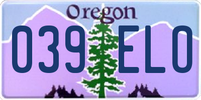 OR license plate 039ELO