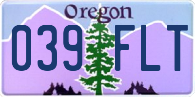 OR license plate 039FLT