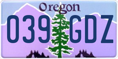 OR license plate 039GDZ