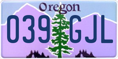 OR license plate 039GJL