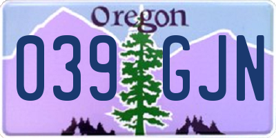 OR license plate 039GJN