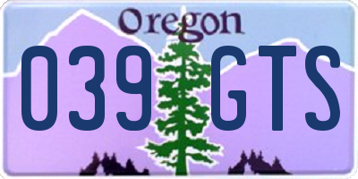 OR license plate 039GTS