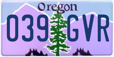 OR license plate 039GVR