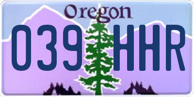 OR license plate 039HHR