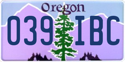 OR license plate 039IBC