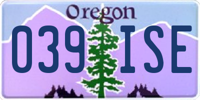 OR license plate 039ISE