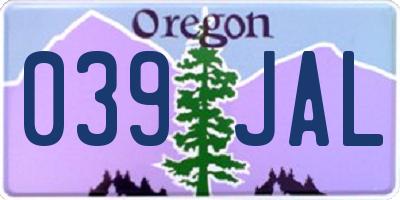 OR license plate 039JAL