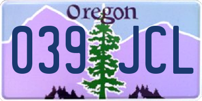 OR license plate 039JCL
