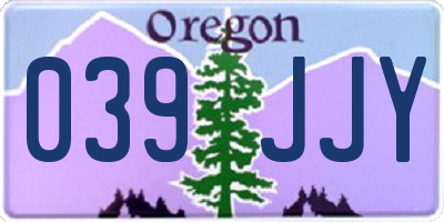 OR license plate 039JJY