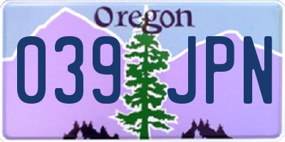 OR license plate 039JPN