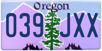OR license plate 039JXX