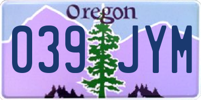 OR license plate 039JYM