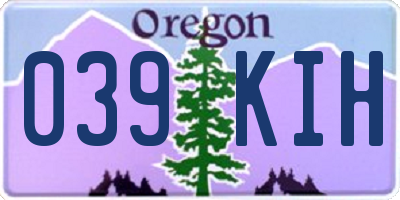 OR license plate 039KIH