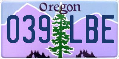 OR license plate 039LBE