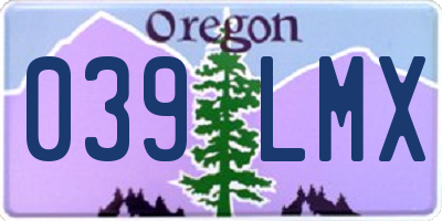 OR license plate 039LMX