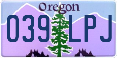 OR license plate 039LPJ