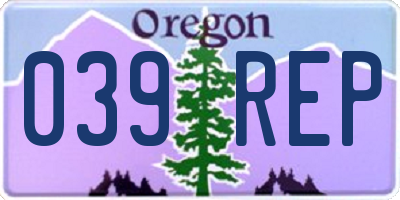 OR license plate 039REP