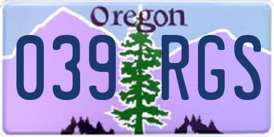OR license plate 039RGS