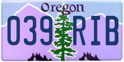 OR license plate 039RIB