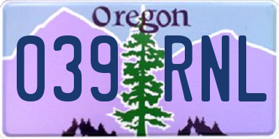 OR license plate 039RNL