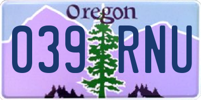 OR license plate 039RNU
