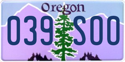 OR license plate 039SOO