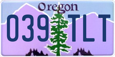 OR license plate 039TLT