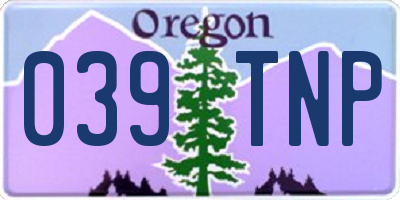 OR license plate 039TNP