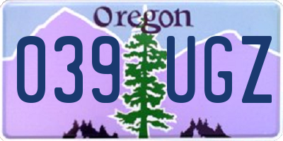 OR license plate 039UGZ