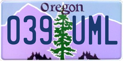 OR license plate 039UML