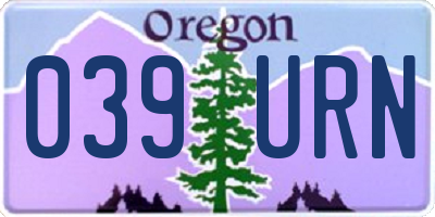 OR license plate 039URN