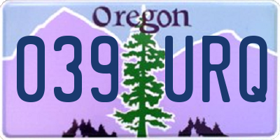 OR license plate 039URQ