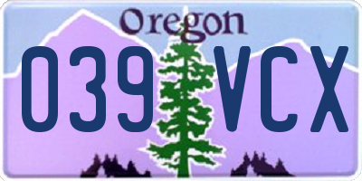 OR license plate 039VCX