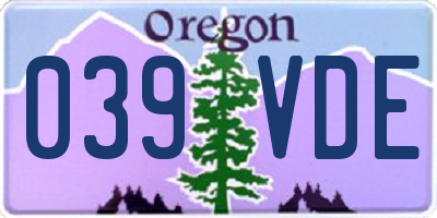 OR license plate 039VDE