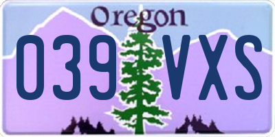 OR license plate 039VXS