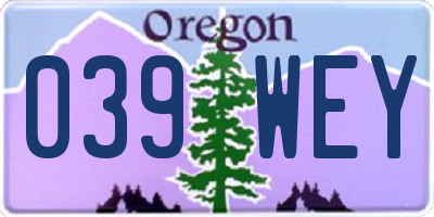 OR license plate 039WEY