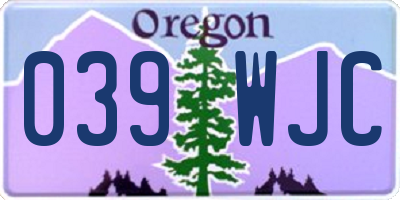 OR license plate 039WJC