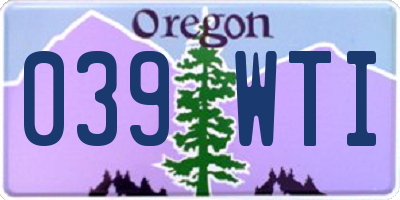 OR license plate 039WTI