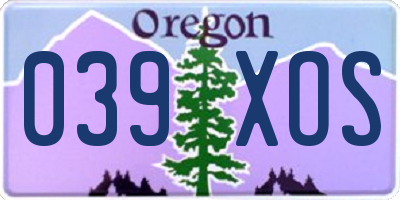 OR license plate 039XOS