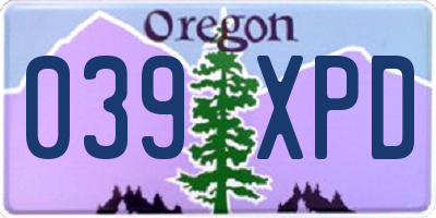 OR license plate 039XPD