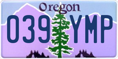 OR license plate 039YMP