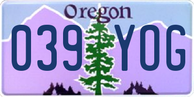 OR license plate 039YOG