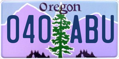 OR license plate 040ABU