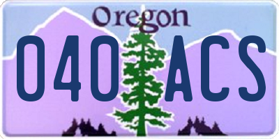 OR license plate 040ACS